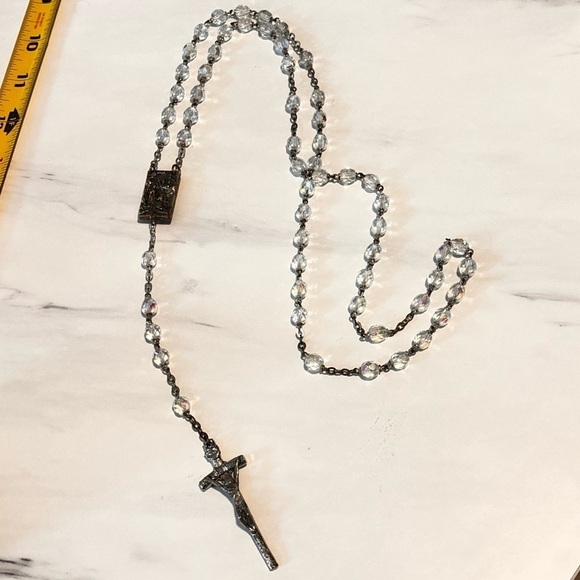 Vintage Rosary gold and silver metals with crystals - Picture 1 of 9